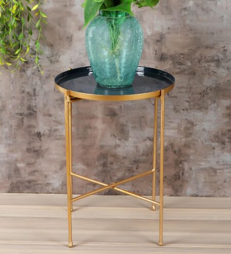 Grey And Gold Iron Foldable Planter Stand Set Of 2