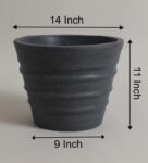 Grey Polymer 11 Inch Round Planter