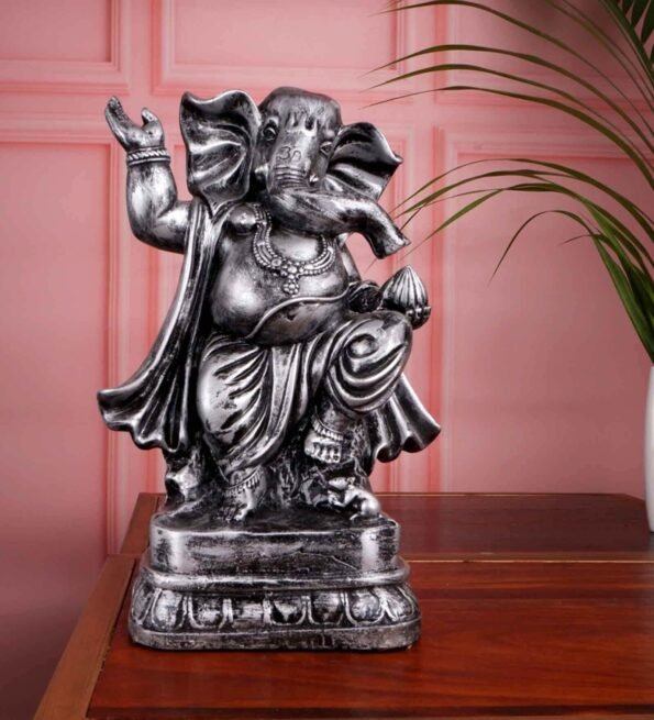 Grey Polyresin Premium Ganesha Figurine