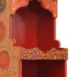 Handpainted And Carved Wooden Pooja Mandir In Brown Colour