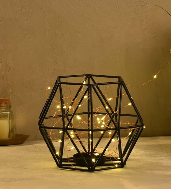 Hexa Glass & Metal Abney Candle Stand