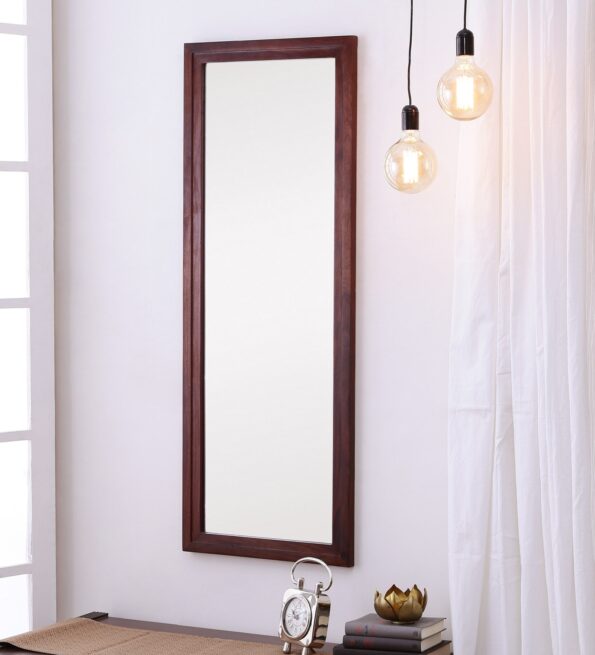 Brown Sheesham Wood Full Length Wall Mirror