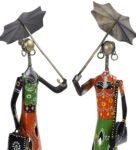 Iron Fashion Dolls With Umbrella Showpiece