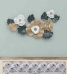 Iron Leaf Flower Metal Wall Art With Led