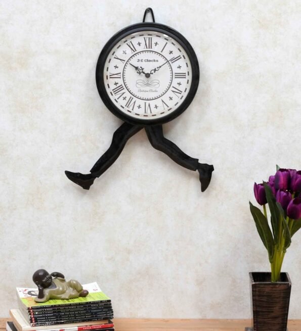 Black Iron Running Novelty Wall Clock