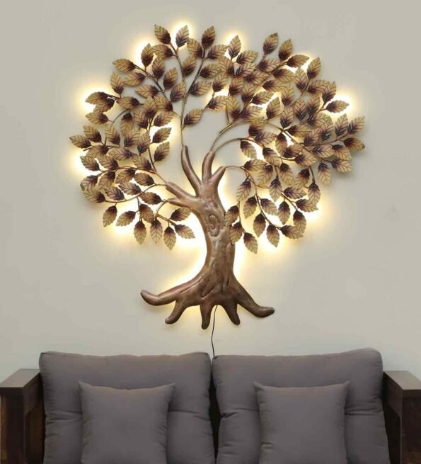 Iron Tree Metal Wall Art With Led