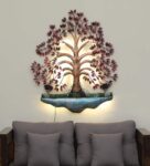 Iron Tree With Cycle Metal Wall Art With Led