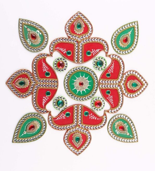 Multicolour Acrylic Traditional Floor Rangoli