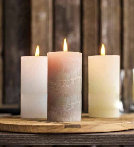 Ivory 8 Inch Pacific Fragrance Set Of 4 Pillar Candles