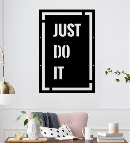 Just Do It Black Wooden Wall Art