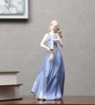 Lady Playing Trumpet Ceramic Human Figurine