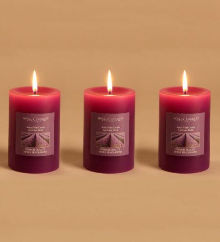 Lavender Fields Aroma Set Of 3 Scented Candles