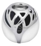 Leafy Round Votive White & Silver