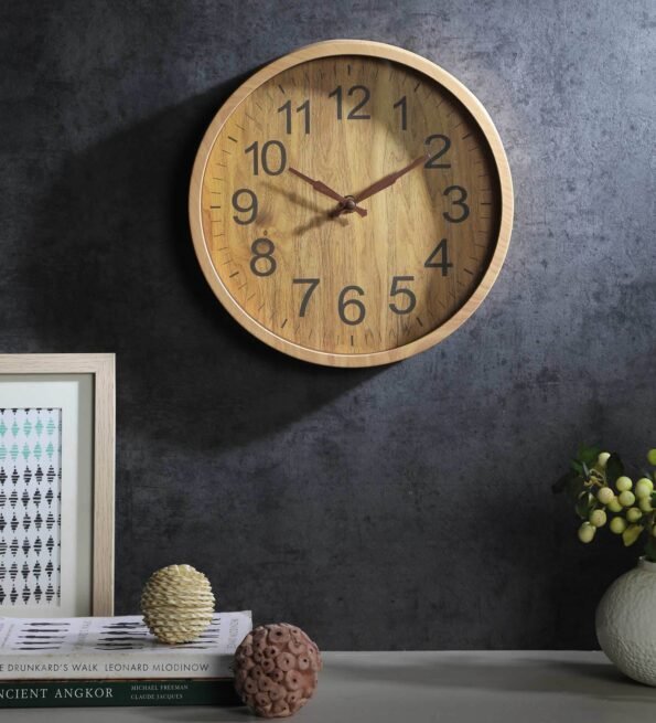 Brown Plastic Light Modern Wall Clock