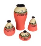 Madhubani Tattoo Art (Set Of 4) Table Vase