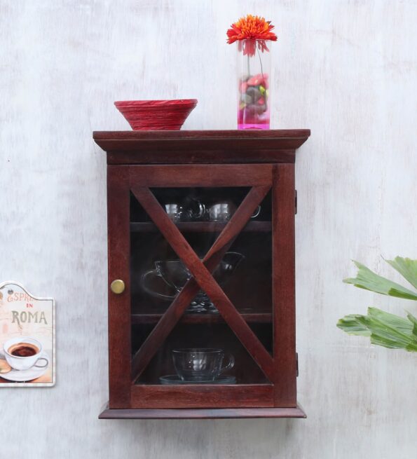 Sheesham Wood Wall Shelf In Brown Colour