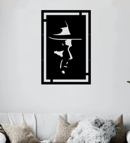 Man Side Face Black Wooden Wall Art