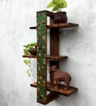 Mango Wood Four Tiered Wall Shelf In Natural Finish