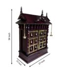 Maroon Wood Wall Hanging and Floor Rested Kerala Style Mandir