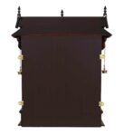 Maroon Wood Wall Hanging and Floor Rested Kerala Style Mandir