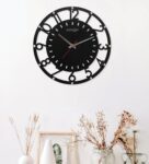 Black MDF Chakrapani Modern Wall Clock