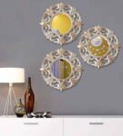 Mdf Decorative Wall Mirror Set Of 3 In White