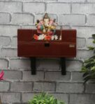 MDF & Sheesham Wood Pooja Mandir In Yellow