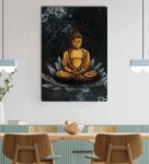 Meditating Gautam Buddha On Lotus Canvas Printed Wall Painting