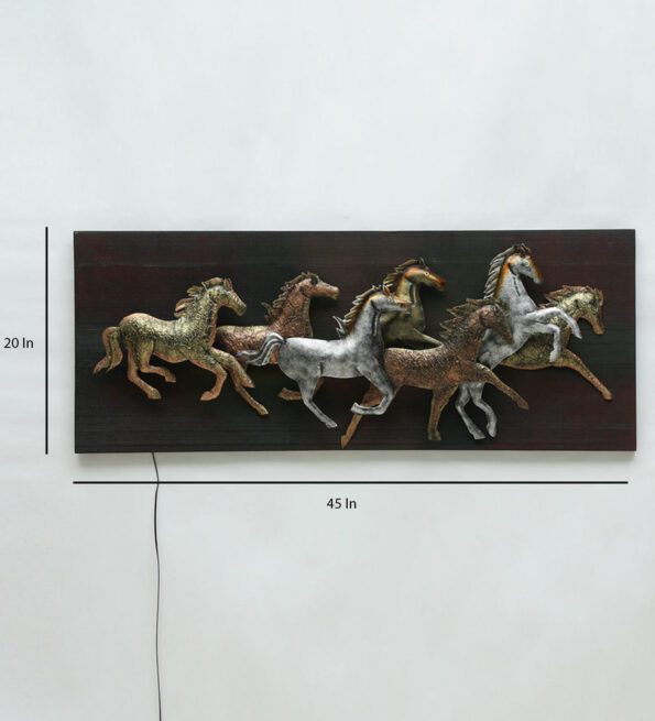 metal and mdf horse panel in multicolour wall art by malik design metal and mdf horse panel in multi paoks6