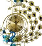Blue Iron Peacock Traditional Wall Clock