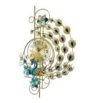Blue Iron Peacock Traditional Wall Clock