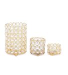 Metal Set Of 3 Crystal Tealight Candle Holders