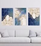 Visual Wiliness Multicolour Canvas Framed Abstract Art Print Set of 3