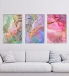 The Islamic Item Multicolour Canvas Framed Abstract Art Print Set of 3