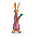 Mr. Rabbit Handpainted Garden Decorative Showpiece In Metal (13 Inches)