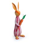 Mr. Rabbit Handpainted Garden Decorative Showpiece In Metal (13 Inches)