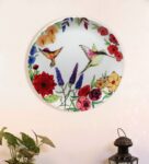 White Bone China Humming Bird Floral Beauty Inspired Home Decor Wall Plate 7.5 Inch