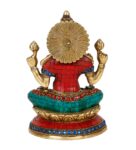 Multicolour Brass 9.5 Inches Goddess Laxmi Idol