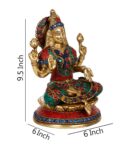 Multicolour Brass 9.5 Inches Goddess Laxmi Idol