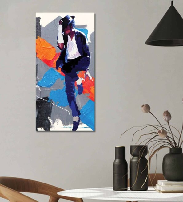 Michael Jackson Multicolour Canvas Teakwood And MDF Framed People and Places Art Print