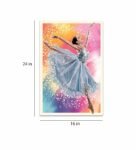 Dancing Girl Multicolour Canvas Teakwood And MDF Framed Abstract Art Print
