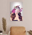 Beautiful Lady Masked Multicolour Canvas Teakwood And MDF Framed People and Places Art Print