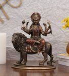 Multicolour Cold Cast Resin 10.5 Inches Durga Statue