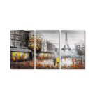 Artistic Multicolour Cotton Canvas Framed People & Places Art Panel Set of 3