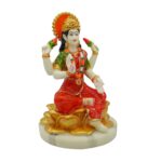 Multicolour Marble Handpainted Goddess Mata Laxmi Idol