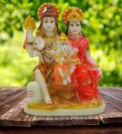 Multicolour Marble Handpainted Shiva Family Idol