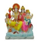 Multicolour Marble Handpainted Shiva Family Idol