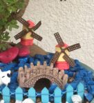 Multicolour Plastic Miniature Garden Toy Windmill Showpiece