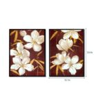 Multicolour Wood & Canvas Floral Art Prints