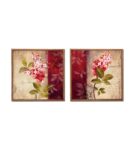 Multicolour Wood & Canvas Floral Art Prints